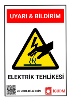 Yüksek gerilim hatları için kullanılan dikkat elektrik tehlikesi işareti